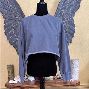 Harlow Women's Gray Cropped Crew Sweater